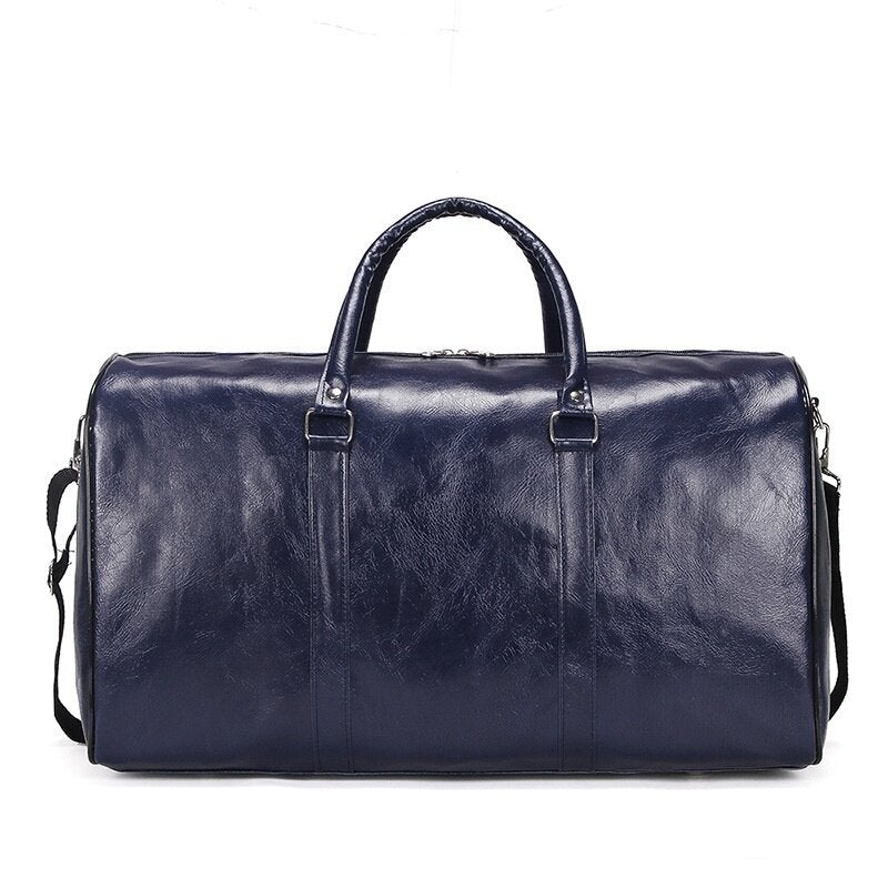 Men Women Leather Duffel Bags Waterproof Large Capacity Folding Sports Travel Bag Fitness Yoga Gym Handbag