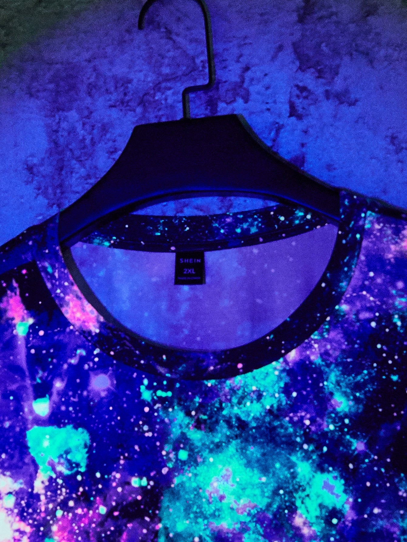 Men's Reflective Galaxy Print Tee - Casual, Round Neck, Short Sleeve, Stretch Fabric