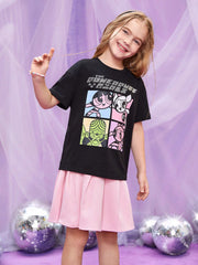 Tween Girls' Casual Rhinestone Letter T-Shirt - Comfortable Loose Fit, Short Sleeve