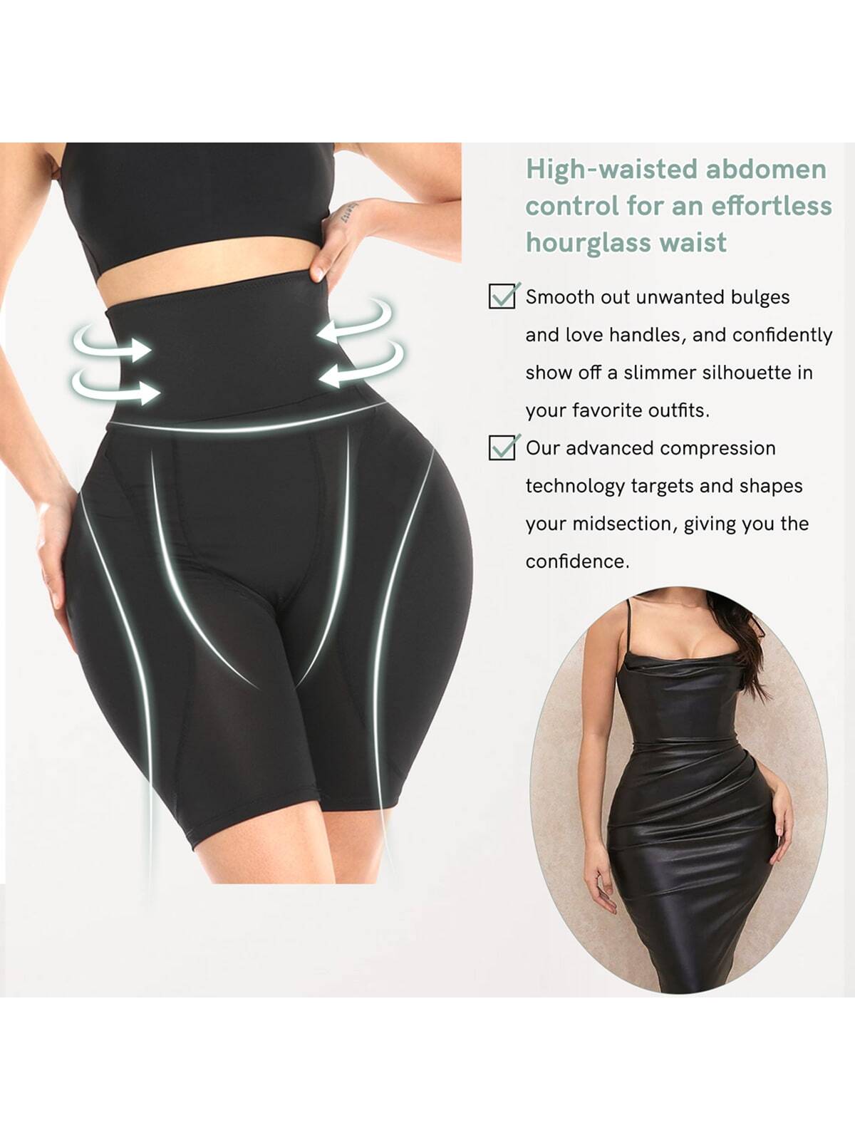 Women's High Waist Body Shaping Pants with Hip Lifting Pads for Sexy Curves