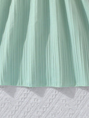 Tween Girl Casual Contrast Lace Cami Dress - Sleeveless, High Waist, Flared Hem
