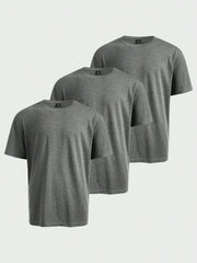 Men's Casual 3pcs Solid Round Neck T-Shirts - Short Sleeve, Regular Fit