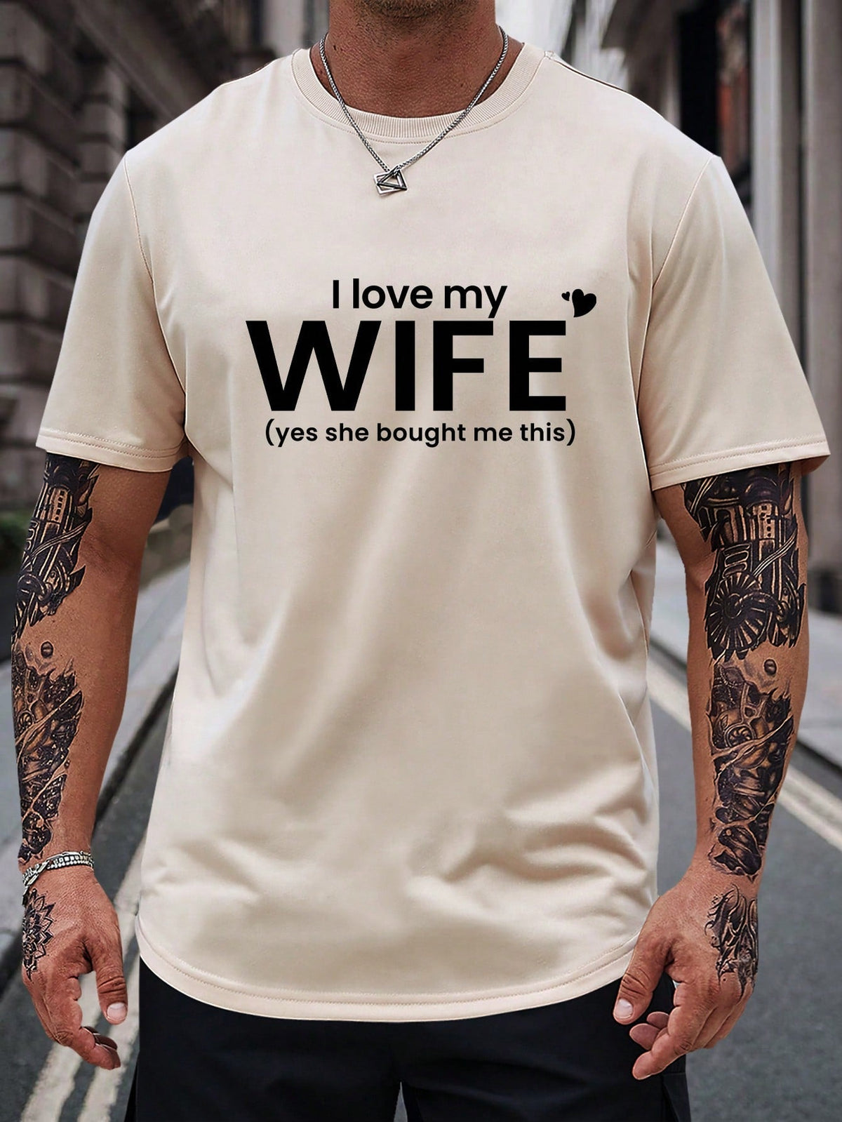 Men's Casual Slogan Graphic Tee, Round Neck, Short Sleeve