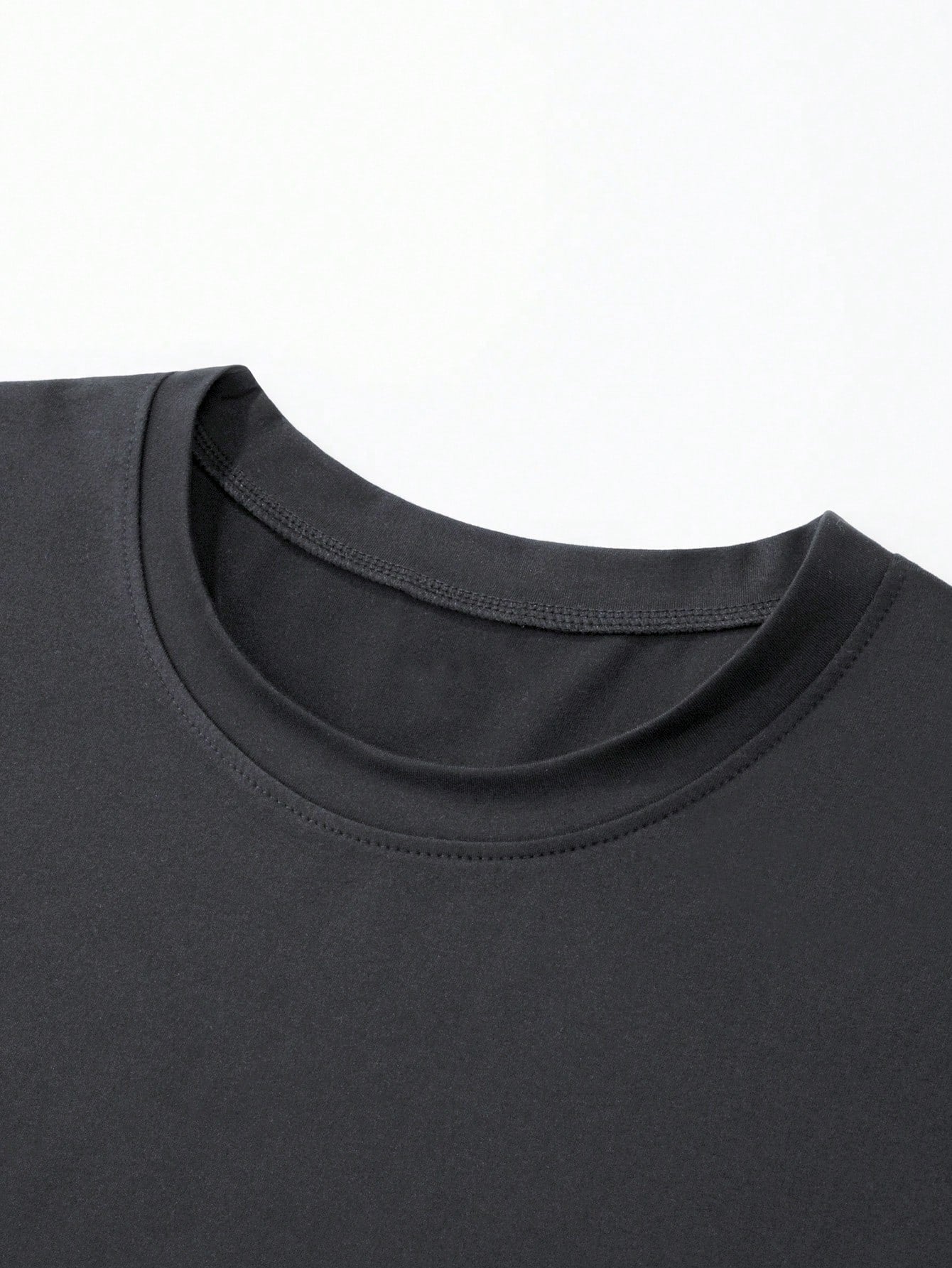 Men's Casual Seagull Print Crew Neck T-Shirt, Short Sleeve, Stretch Fabric
