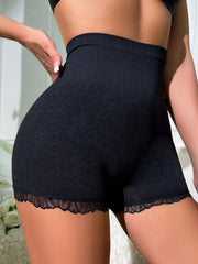 Lace Trim High Waisted Shapewear Shorts for Women