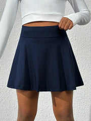 Tween Girl Solid Active Skort with Phone Pocket - High Stretch, Elastic Waist, Zipper Details