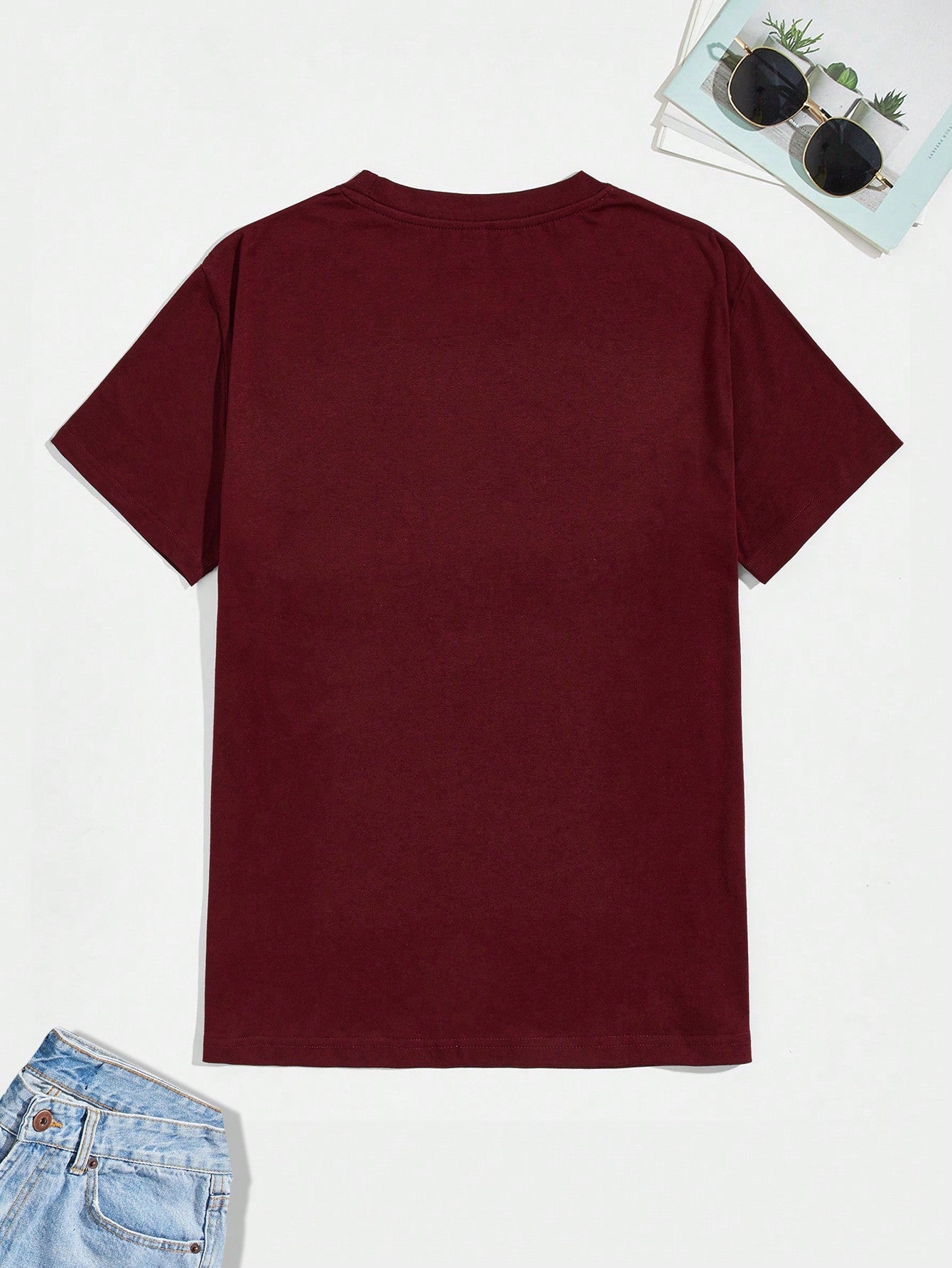 Men's Casual Cross & Letter Print T-shirt, Round Neck, Short Sleeve