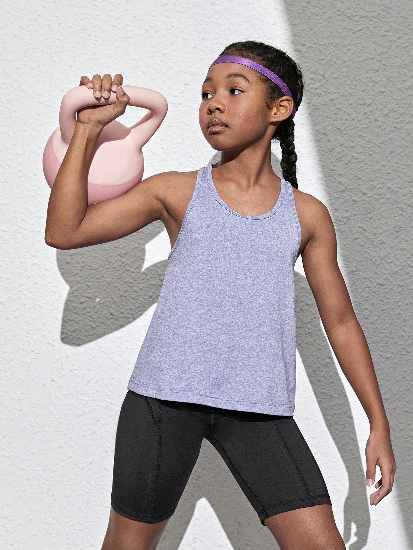 Tween Girls' Knitted Anion Back Cross Sports Vest - Sleeveless, Scoop Neck, Elastic Waist