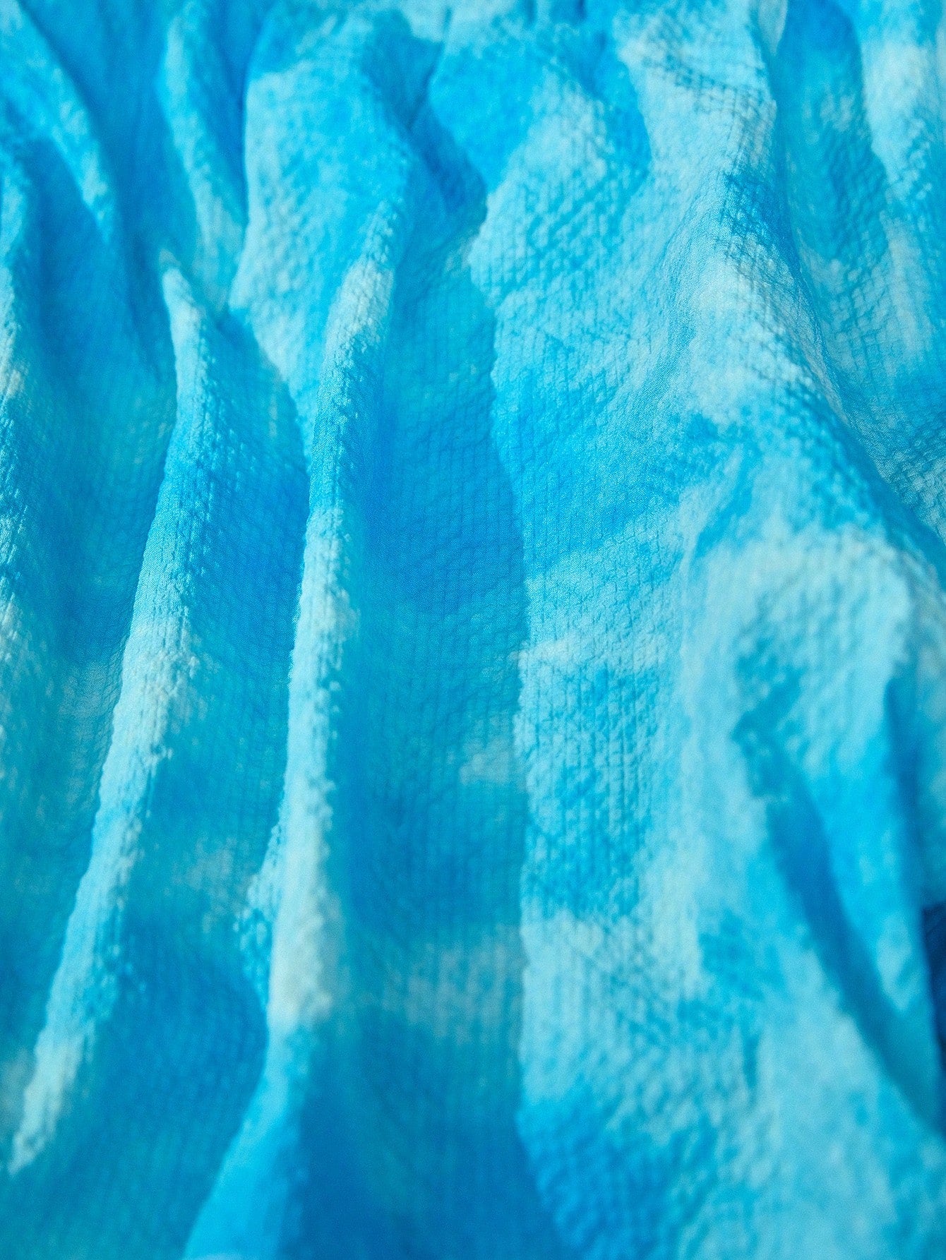 Unisex Tie-Dye Beach Shorts - Boho Tropical Print, Pockets, 100% Polyester, Machine Washable
