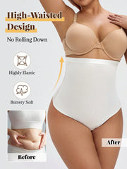 Ladies High Waist Tummy Control Butt-Lift Thongs Shapewear - Breathable Base Layer