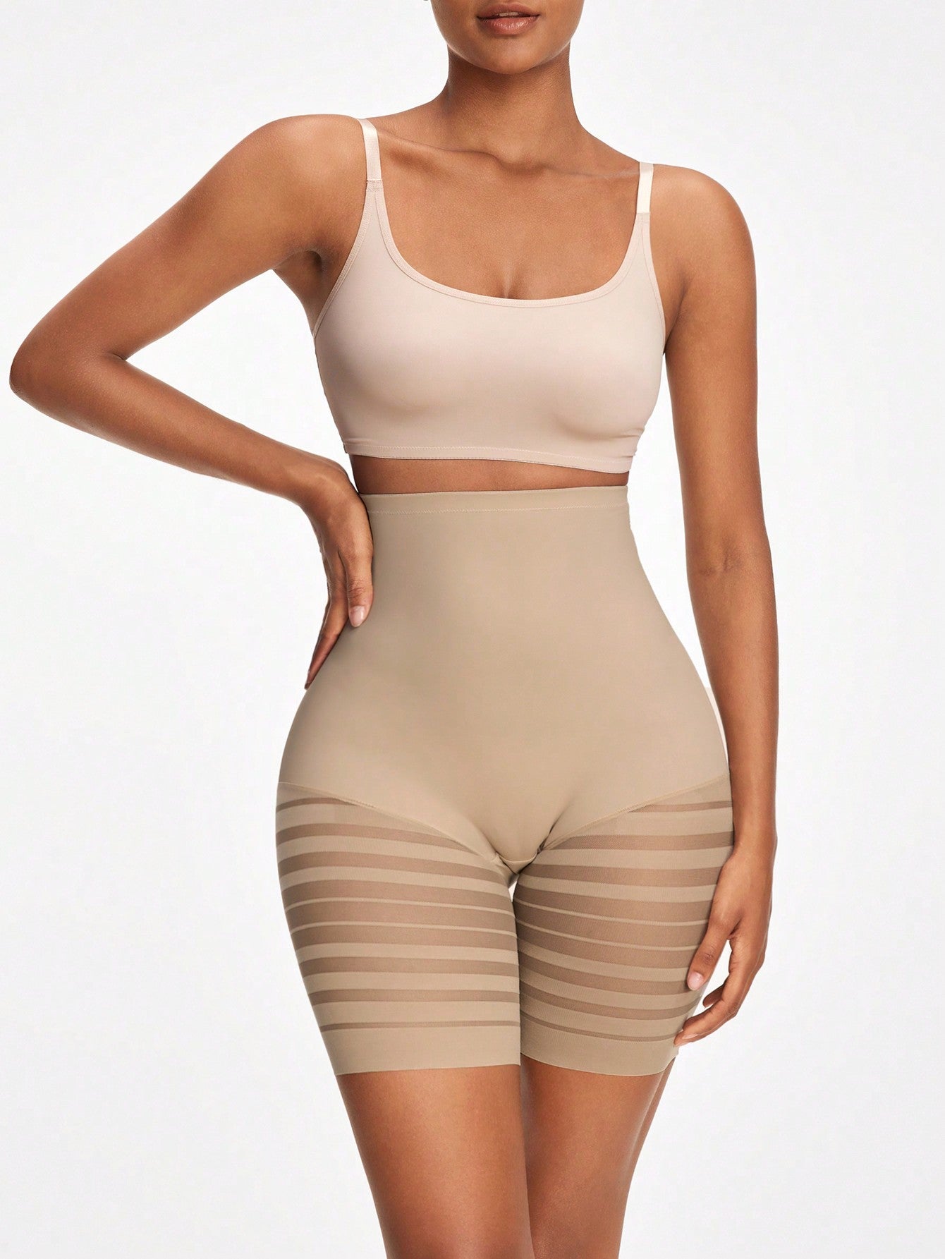 Women's Striped Shapewear Bottoms for Slimming and Comfort