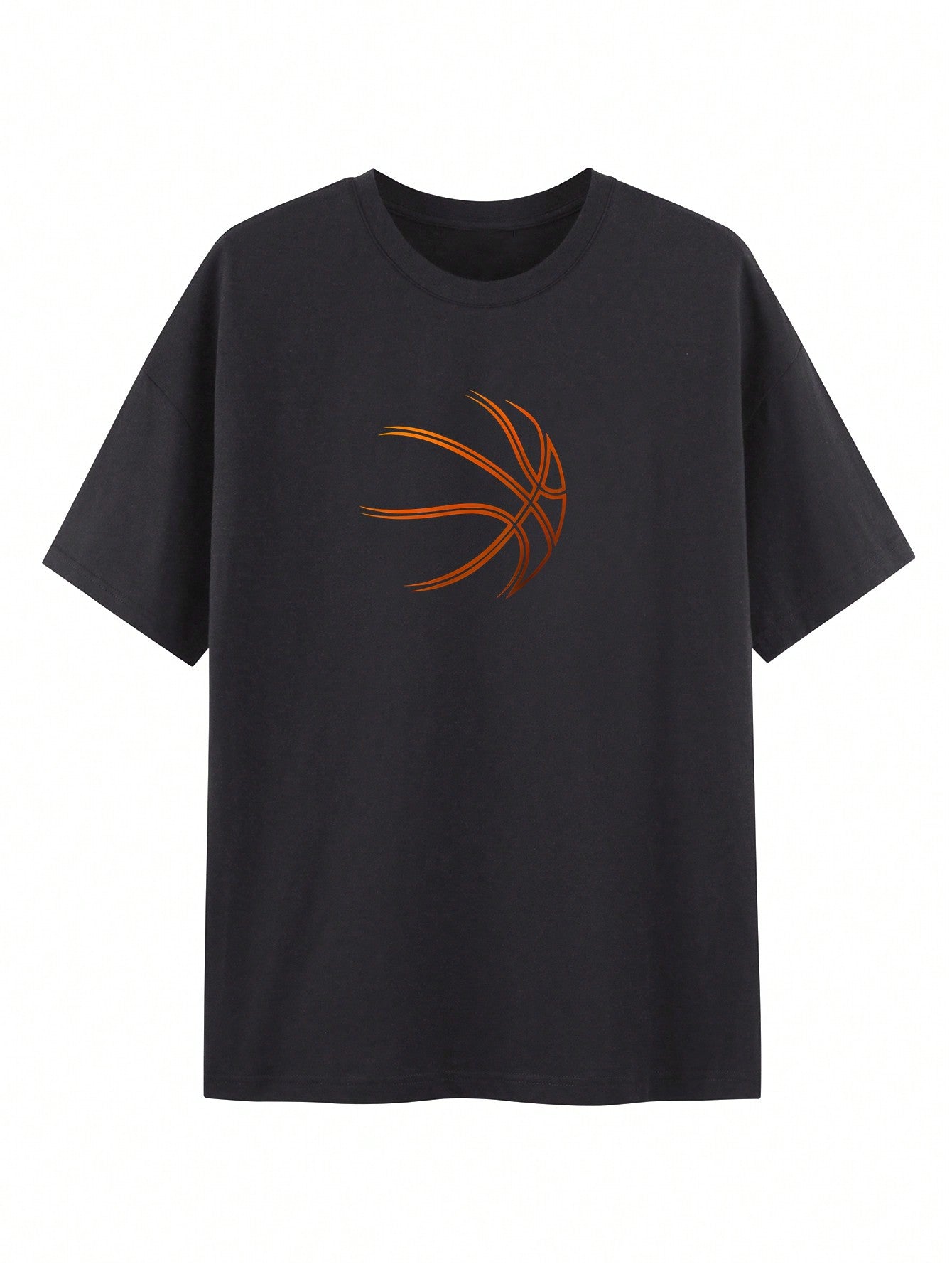 Men's Casual Basketball Graphic T-Shirt, Round Neck, Short Sleeve, Regular Fit