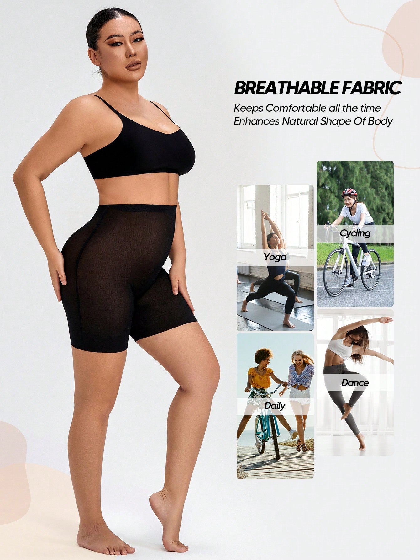 High-Waist Sheer Mesh Body Shaper for Tummy Control & Butt Lifting