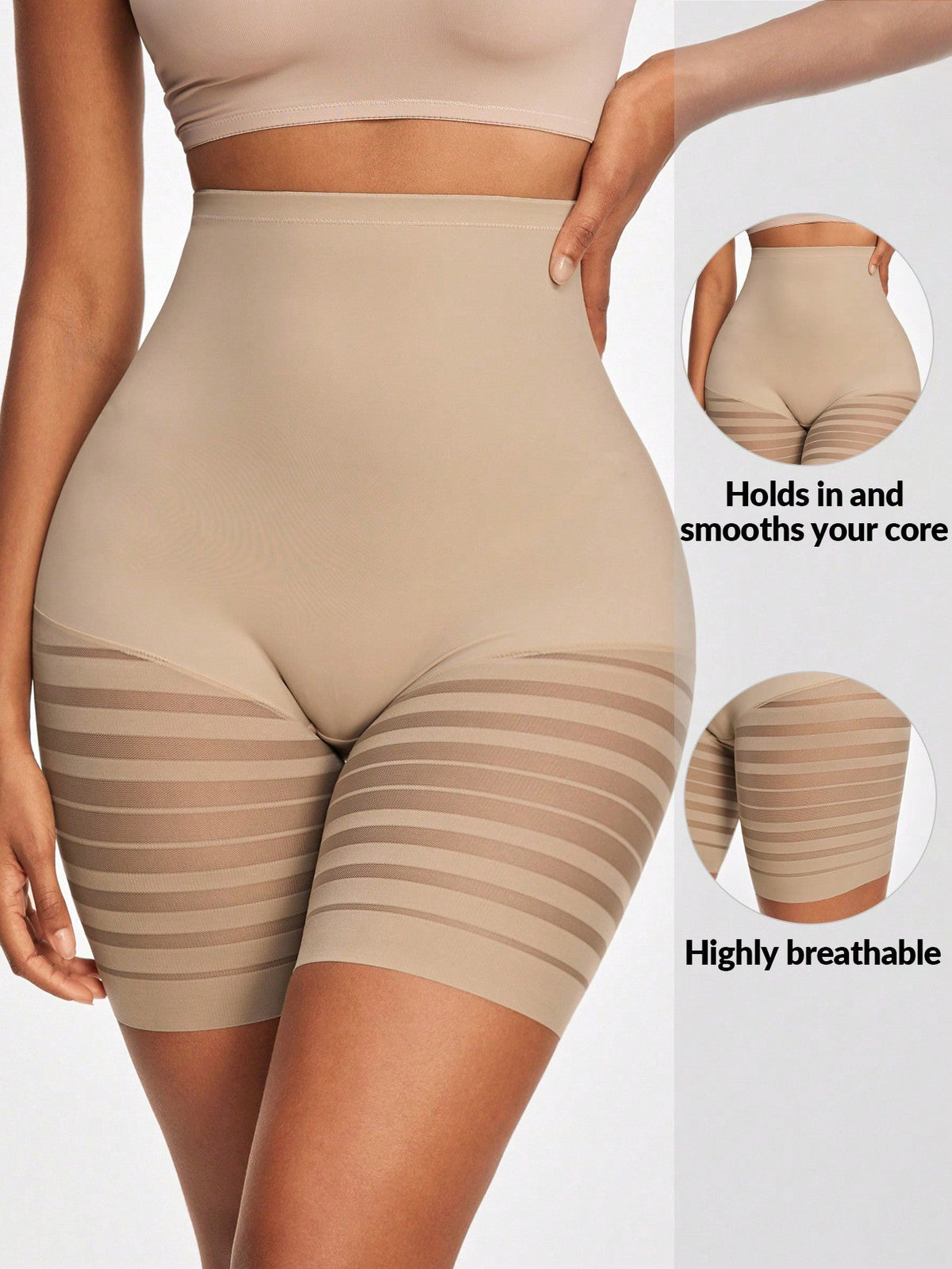 Women's Striped Shapewear Bottoms for Slimming and Comfort