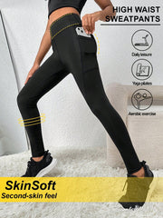 Tween Girl High-Stretch Sports Leggings with Phone Pocket & Tummy Control