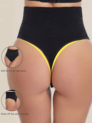 2 Pcs High Waist Seamless Thong Panties - Tummy Control & Butt Lifter Shapewear