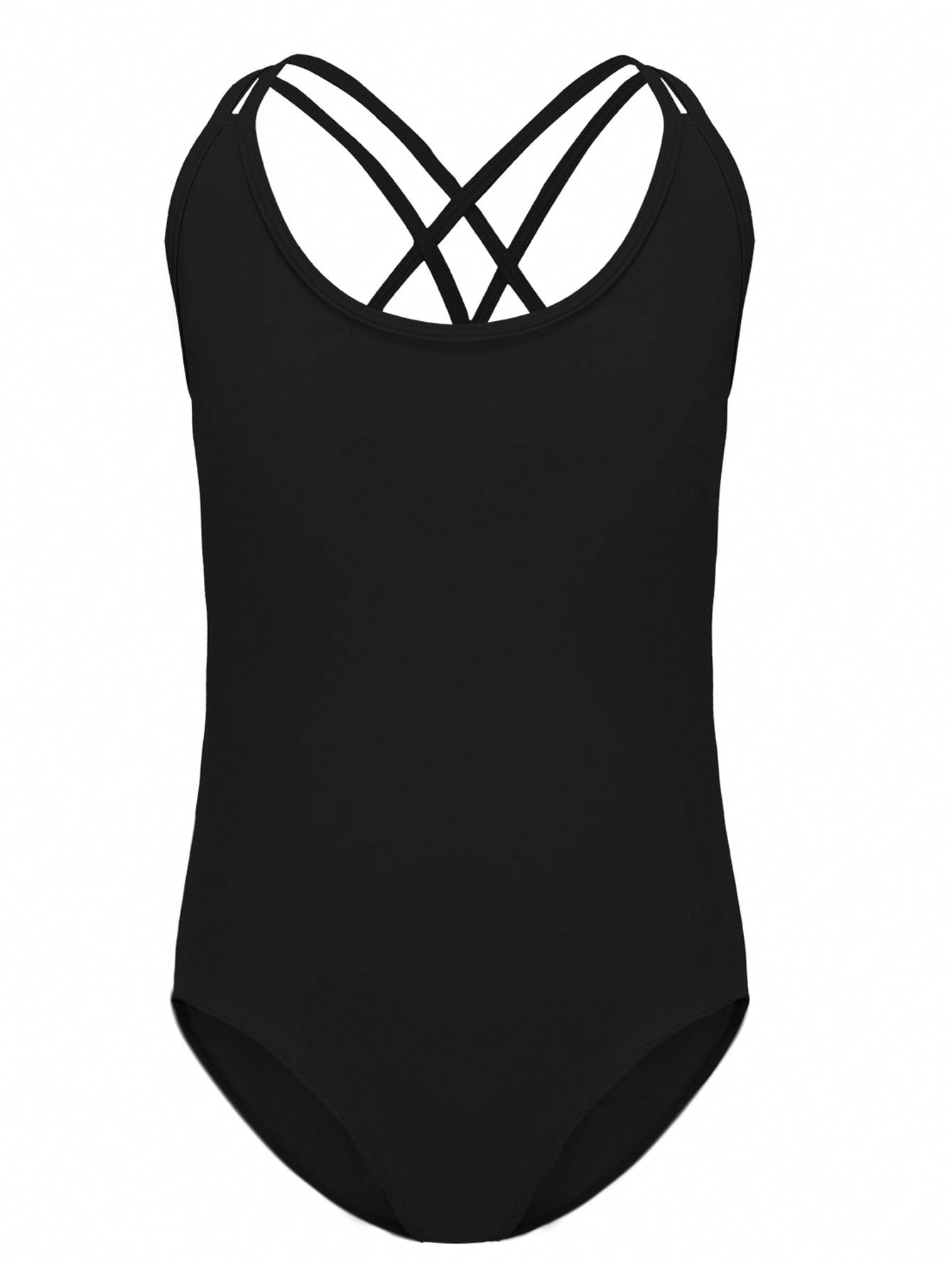 Tween Girl Sleeveless Ballet Leotard - High Stretch, Hollow-Out Back, Criss Cross Design