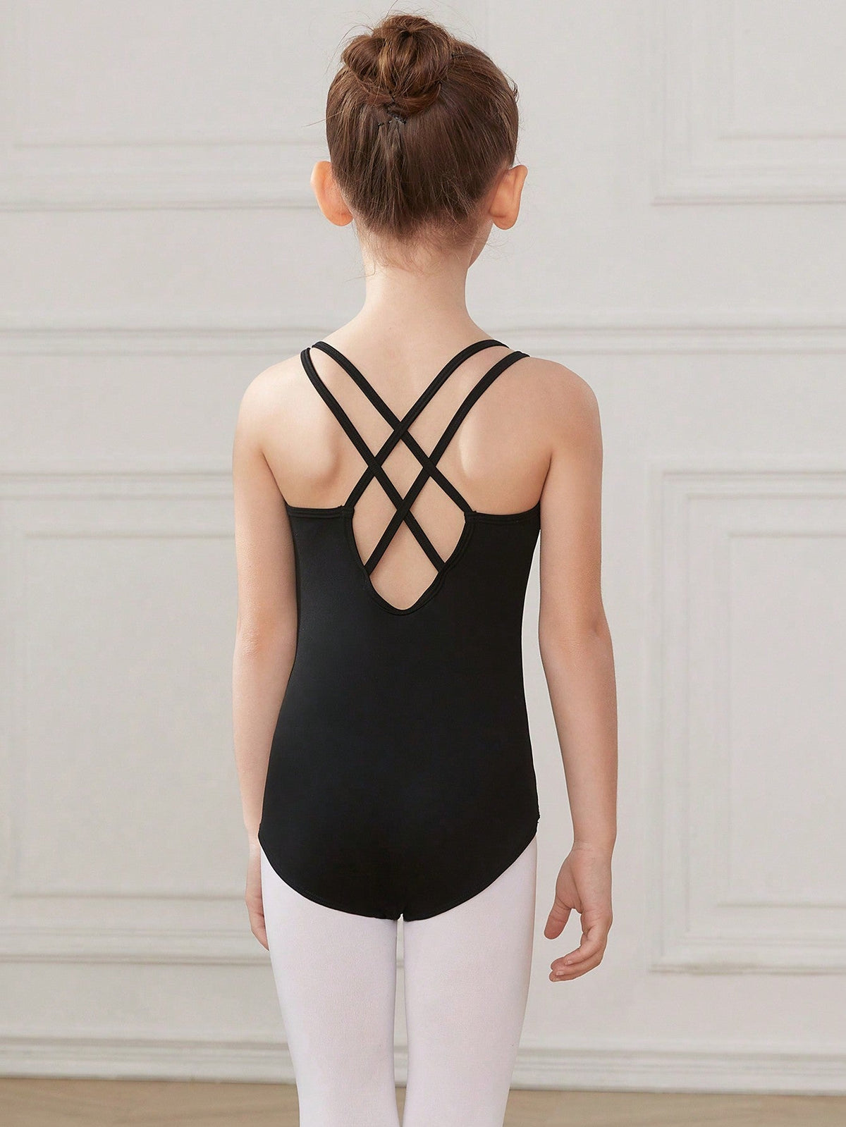 Tween Girl Sleeveless Ballet Leotard - High Stretch, Hollow-Out Back, Criss Cross Design