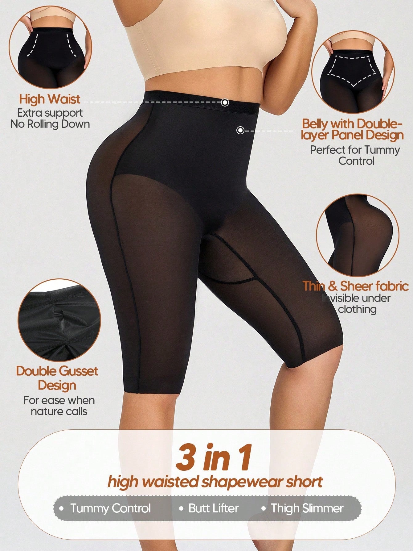 Women's High-Waisted Mesh Sheer Pants - Tummy Control & Butt Lift for Daily & Sports