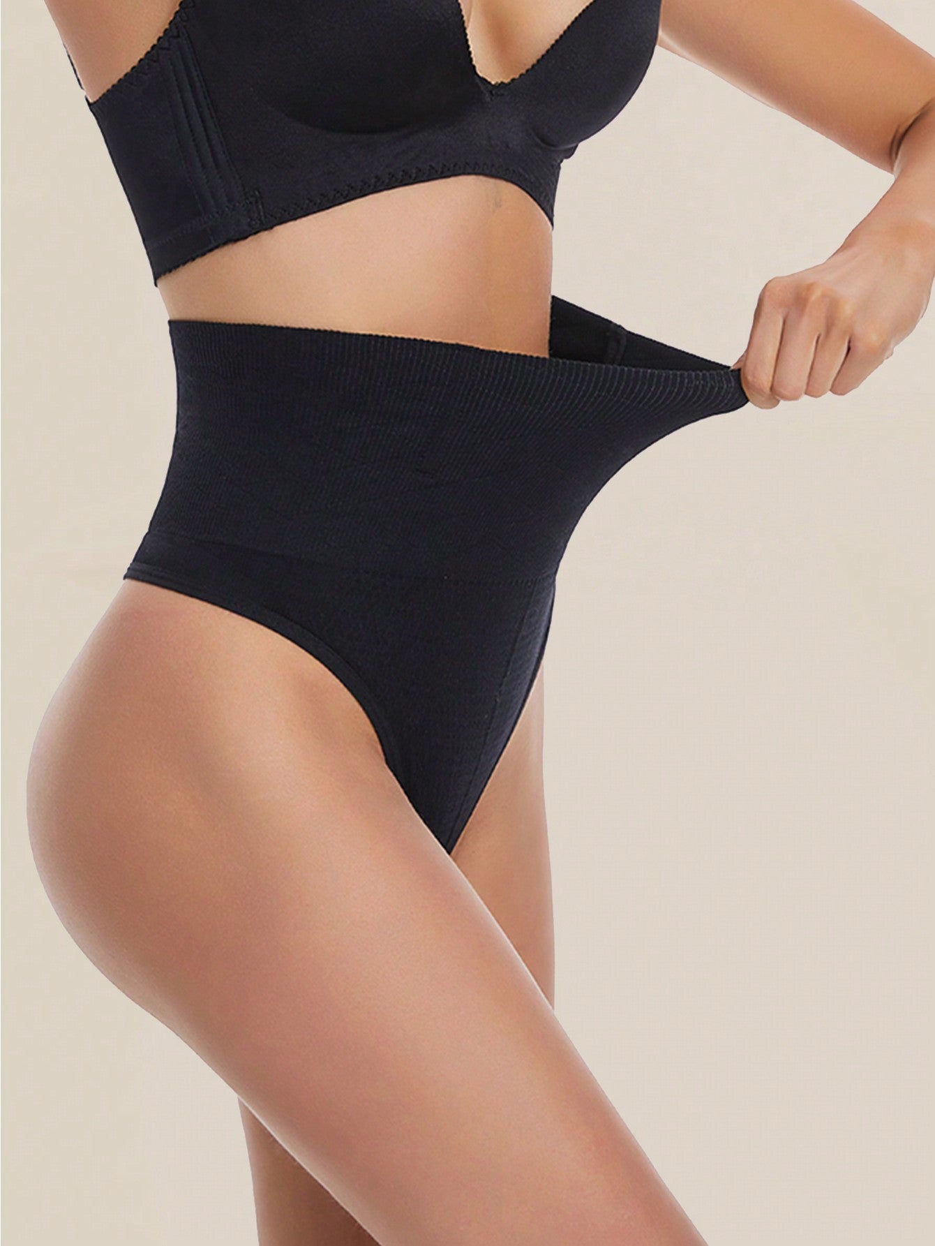 2 Pcs High Waist Seamless Thong Panties - Tummy Control & Butt Lifter Shapewear