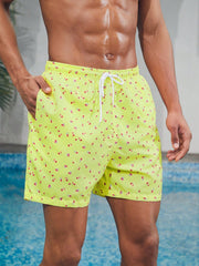 Unisex Boho Summer Bermuda Shorts - Loose Fit, Drawstring, 100% Polyester, Machine Washable