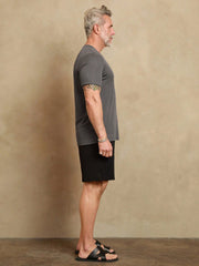 Men's Casual V Neck Short Sleeve T-Shirt with Pockets, Slight Stretch