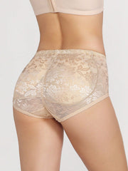 Women’s Low Waist Padded Butt Lifter Panties - Lace Body Shaper Underwear