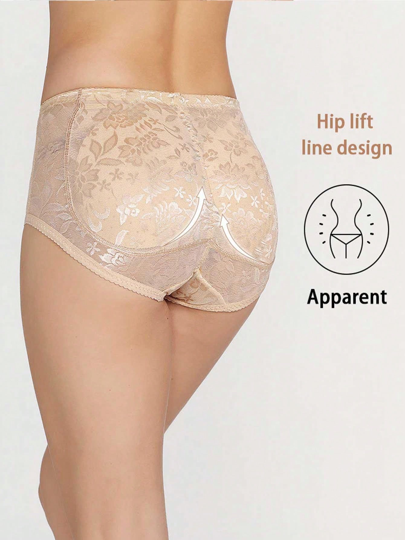 Women’s Low Waist Padded Butt Lifter Panties - Lace Body Shaper Underwear