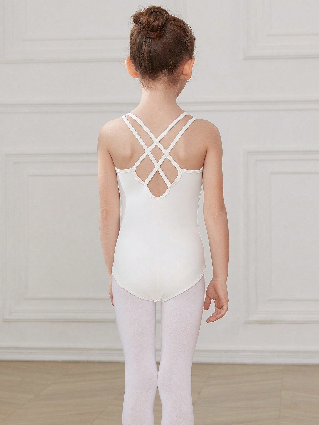 Tween Girl Sleeveless Ballet Leotard - High Stretch, Hollow-Out Back, Criss Cross Design