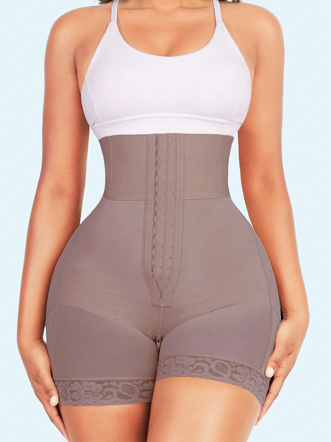 Triple-Breasted High-Waisted Body Shaper with Butt Lifter & Tummy Control