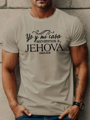 Men's Casual Summer Slogan T-Shirt, Short Sleeve, Round Neck