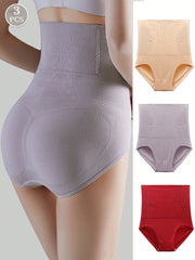 3pcs High Waist Seamless Body Shaper - Tummy Control Panties for Women