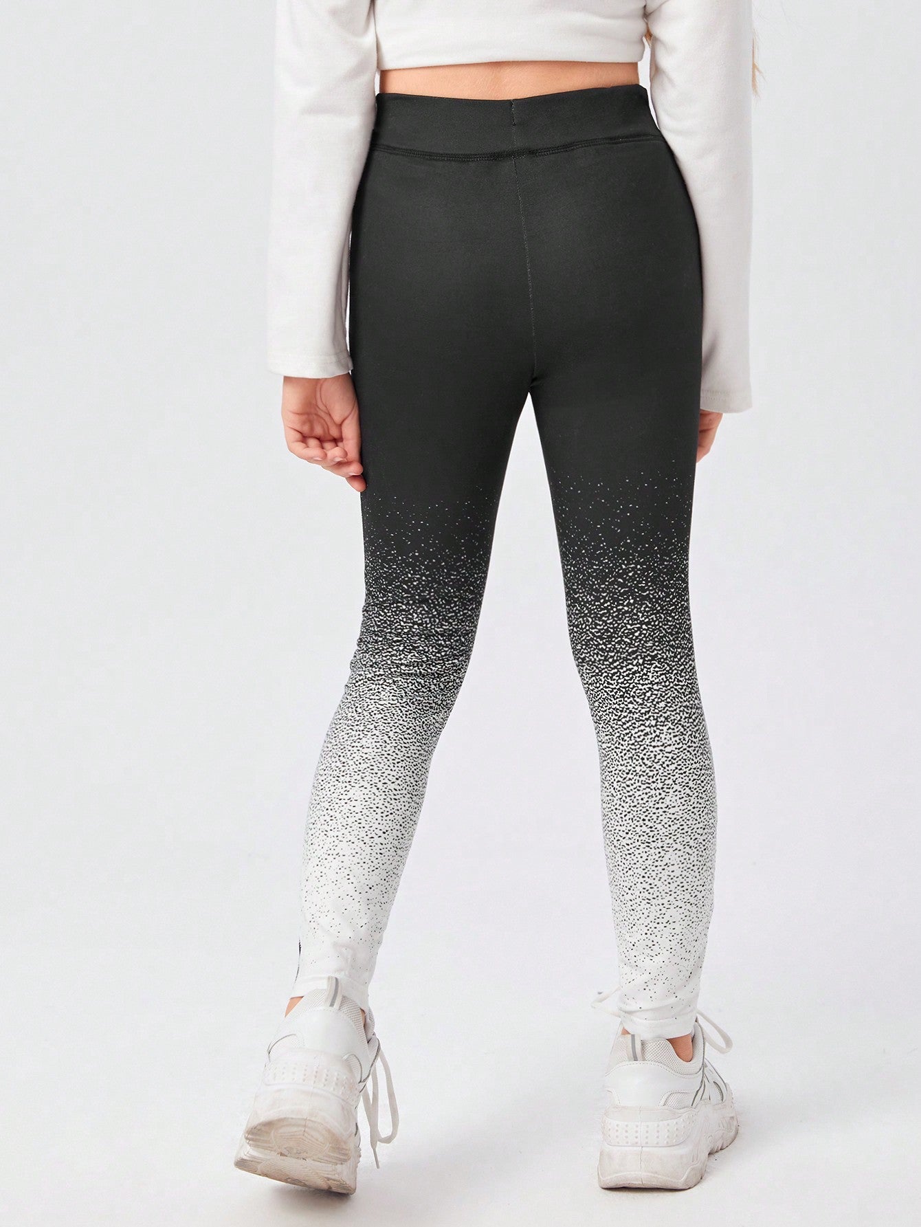 Tween Girl Ombre Gradient Leggings - Full-Length, Stretch Fabric, Spring/Fall Wear