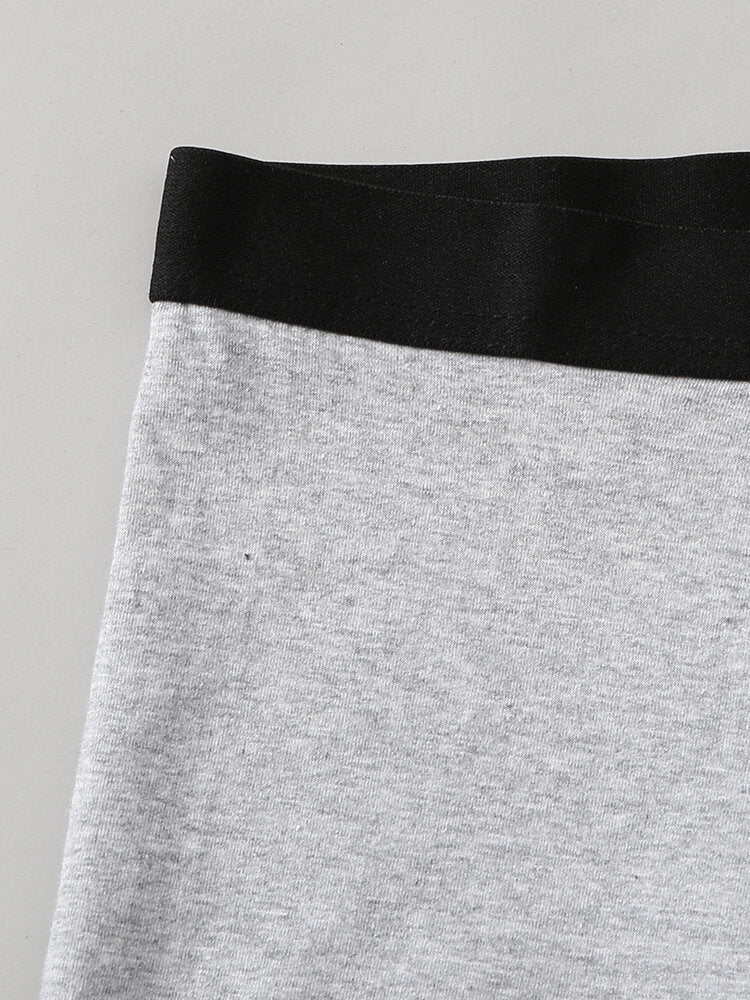 Mens Cotton Solid Color 4 Pieces Slim Fit Breathable Thin U Convex Pouch Boxers