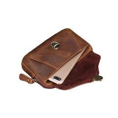 Men Genuine Leather Waterproof Large Capacity Phone Bag Cowhide Waist Packs Coin Purse