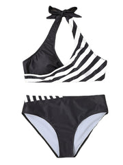 Women's Swimwear Bikini Plus Size Swimsuit 2 Piece Printing Striped Black Pink Red Blue Bathing Suits Sports Beach Wear Summer