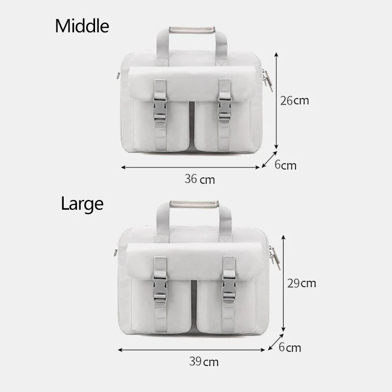 Men's Oxford Crossbody Shoulder Bag with Double Front Pockets, Large Capacity, Casual Laptop Bag