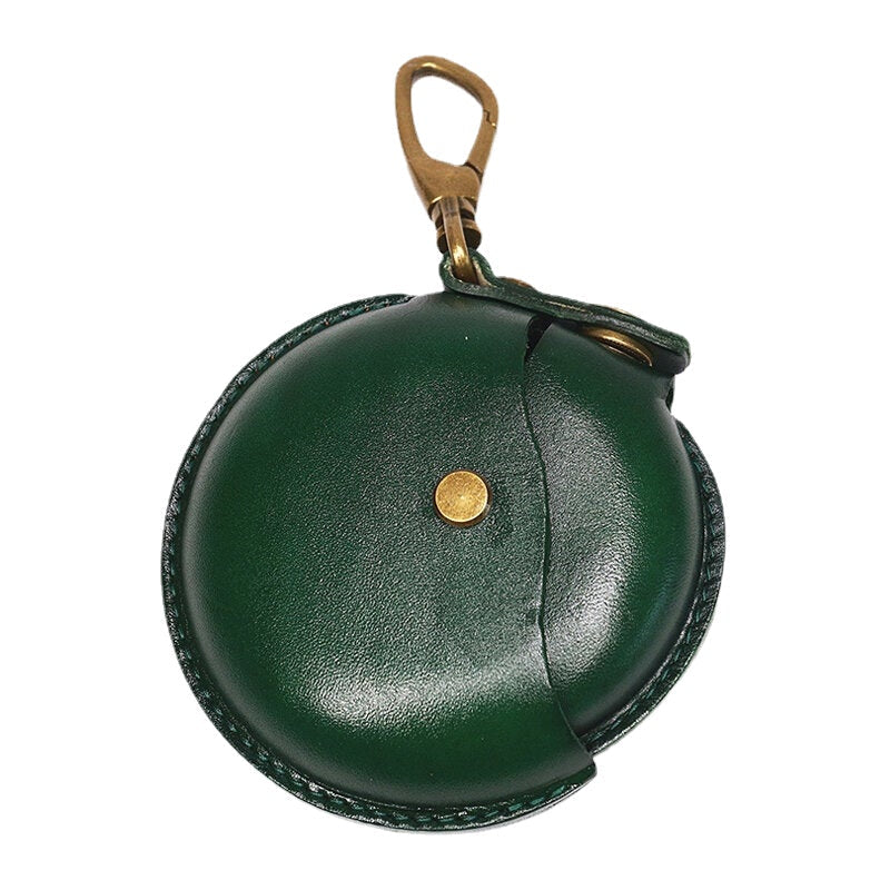 Unisex Genuine Leather Round Shape Creative Casual Coin Bag Storage Wallet