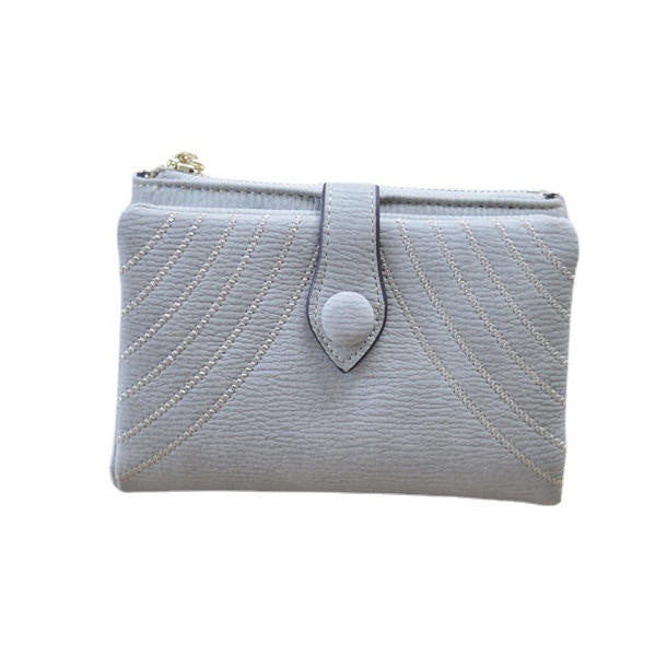 Women Durable Pu Leather Wallet Zipper Coin Card Holder Purse