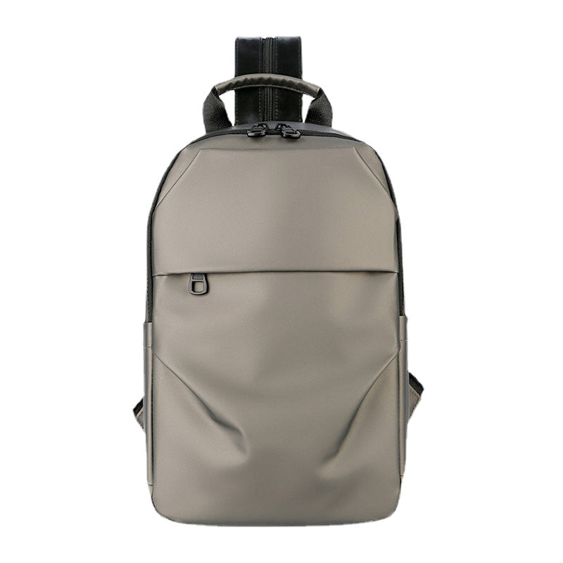 Waterproof Business Casual Solid With Earphone Hole Backpack Crossbody Bag Chest Bag For Male