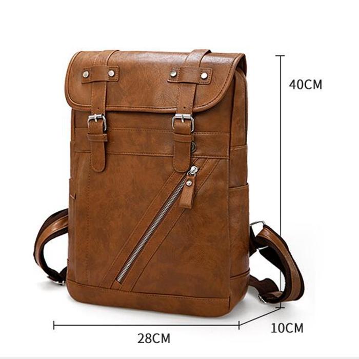 Men Large Capacity Solid Casual Multifunction Laptop Flap Men Backpack