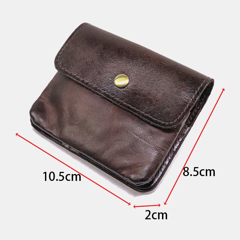 Unisex Genuine Leather Multi-card Slot Card Holder Multifunction Coin Purse Cowhide Small Wallet