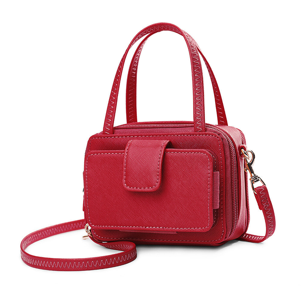 Women Square 6 Card Holders Phone Bag Lightweight Multi-Pocket Crossbody