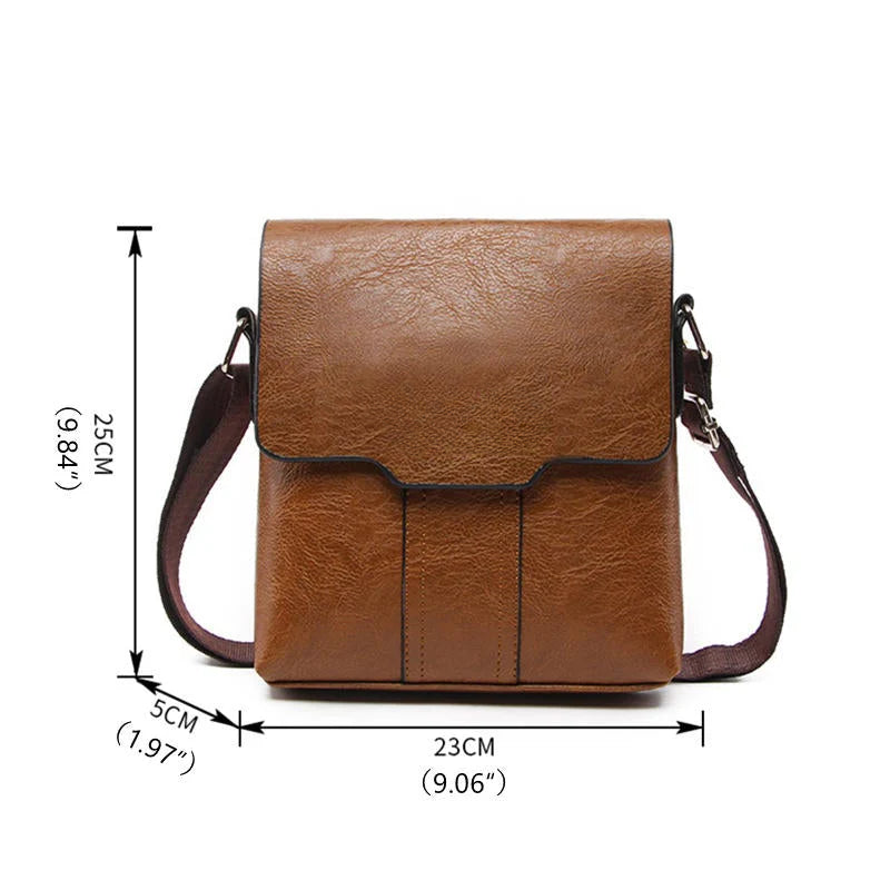 Men's PU Leather Crossbody Shoulder Bag - Casual & Stylish