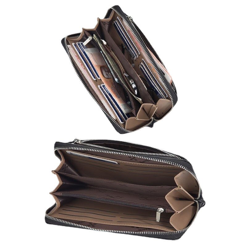 Men Faux Leather Long Wallet Clutches Bag Phone Bag