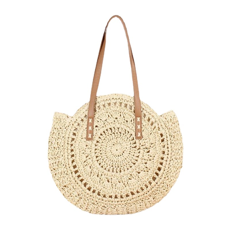 Women Simplicity Stripe Straw Bag Handbags Tote Retro Beach Bag