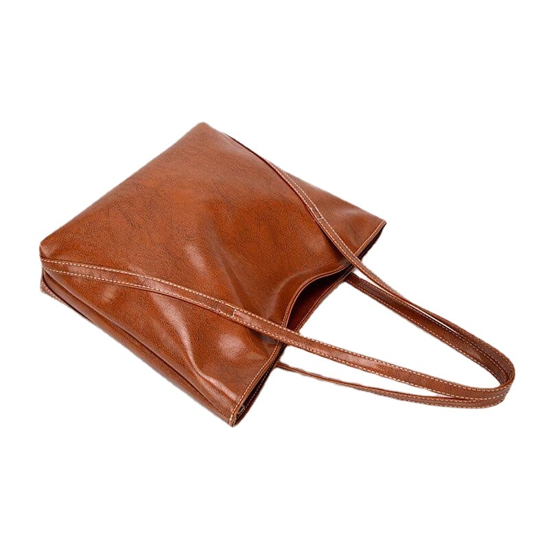 Women PU Leather Spring Vintage Large Capacity Shoulder Bag Handbag Tote