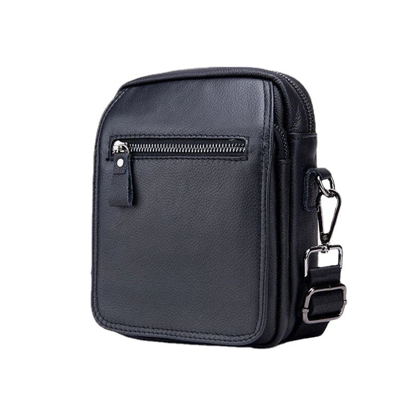 Men's Waterproof Genuine Leather Crossbody Bag with Multi-Layers