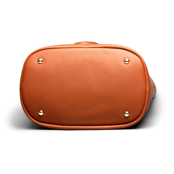 Women Genuine Leather Handbag High End Tote Bag Bucket
