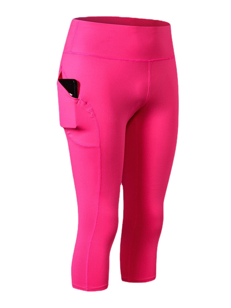 Women Solid Color Moisture Wicking Sport Yoga High Waist Pants